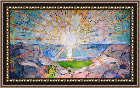 Edvard Munch The Sun Framed Painting