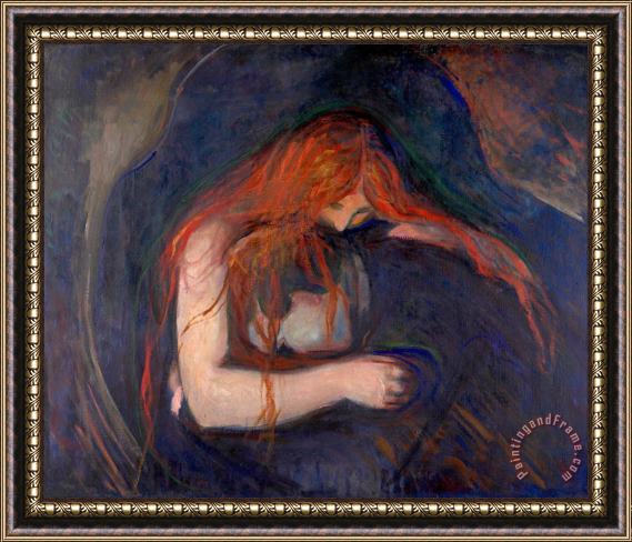 Edvard Munch The Vampire Framed Painting