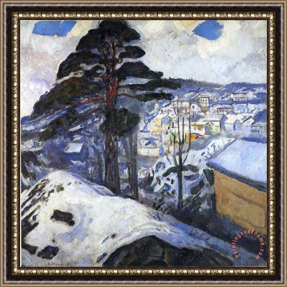 Edvard Munch Winter Kragero 1912 Framed Painting