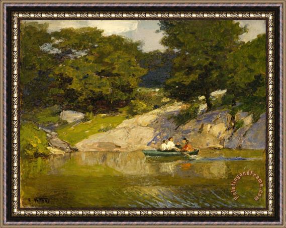 Edward Henry Potthast Boating in Central Park Framed Painting