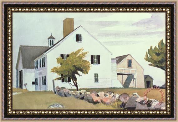 Edward Hopper Farm House At Essex Massachusetts Framed Print