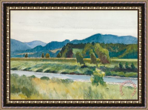 Edward Hopper Rain On River Framed Print
