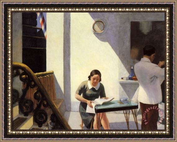 Edward Hopper The Barber Shop Framed Painting