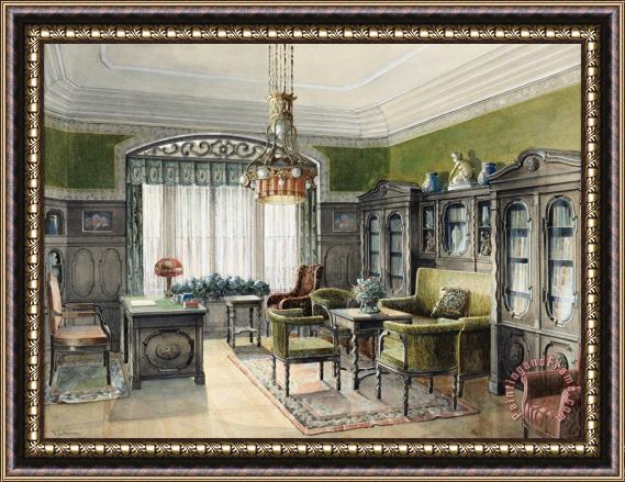Edward Lamson Henry Library Interior Framed Print