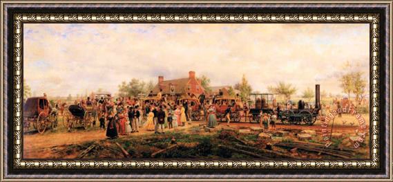 Edward Lamson Henry The First Railroad Train on The Mohawk And Hudson Road Framed Painting