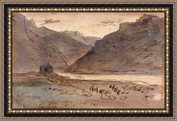 Edward Lear Vjose, 7 15 P.m. 17 April 1857 Framed Painting