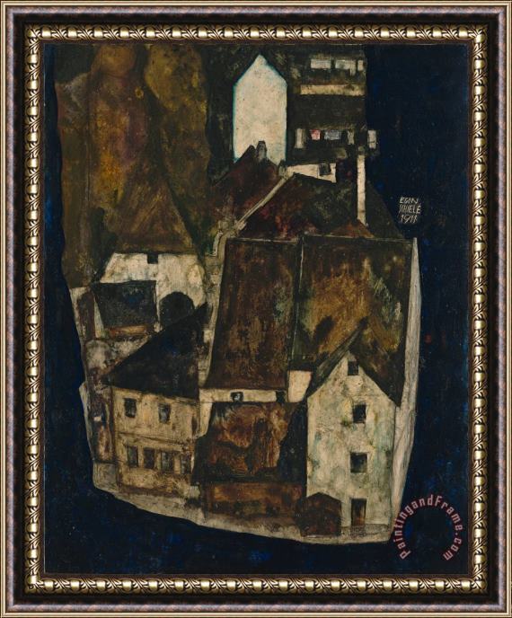 Egon Schiele Dead City III (city on The Blue River Iii) Framed Painting