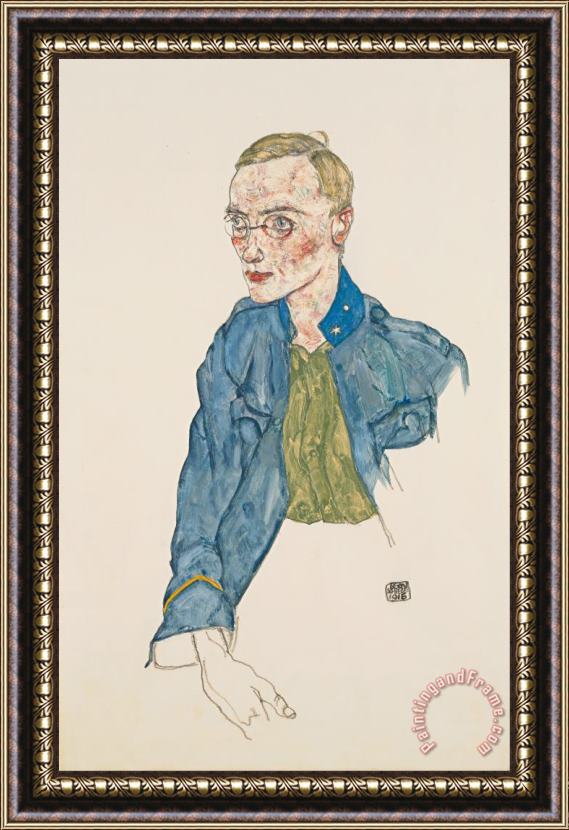 Egon Schiele One Year Volunteer Lance Corporal Framed Painting