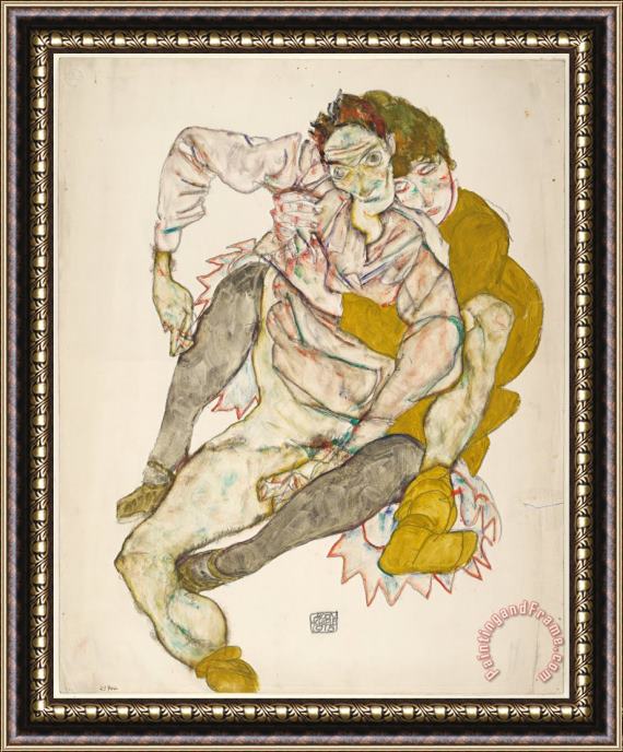 Egon Schiele Seated Couple, 1915 Framed Painting