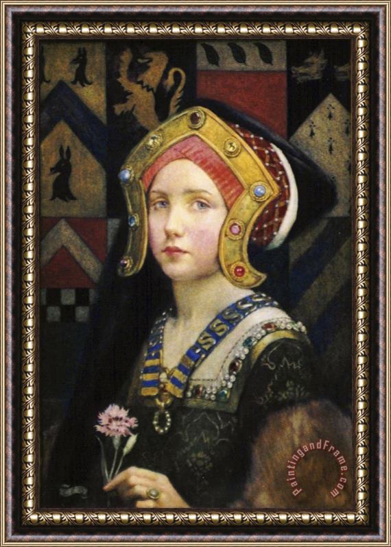Eleanor Fortescue Brickdale Head of a Tudor Girl Framed Print