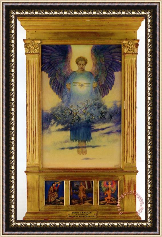 Eleanor Fortescue Brickdale In Honor of C.s Rolls, Pioneer of Motor And Aerial Transport Framed Painting