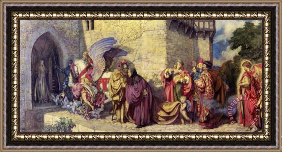 Eleanor Fortescue Brickdale Love And His Counterfeits Framed Painting