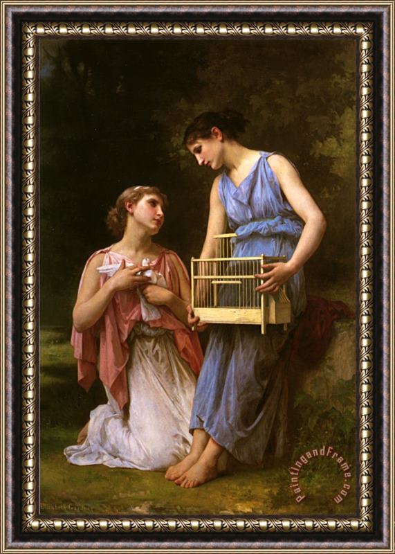 Elizabeth Jane Gardner Bouguereau The Dove Fanciers Framed Painting