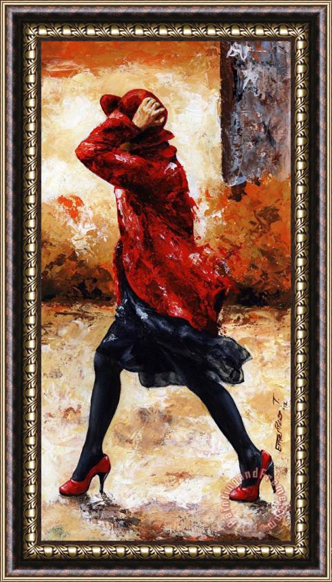 Emerico Toth Lady in Red 28 Framed Painting