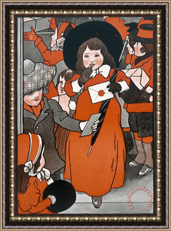English School Coming out of the Post Office Framed Print