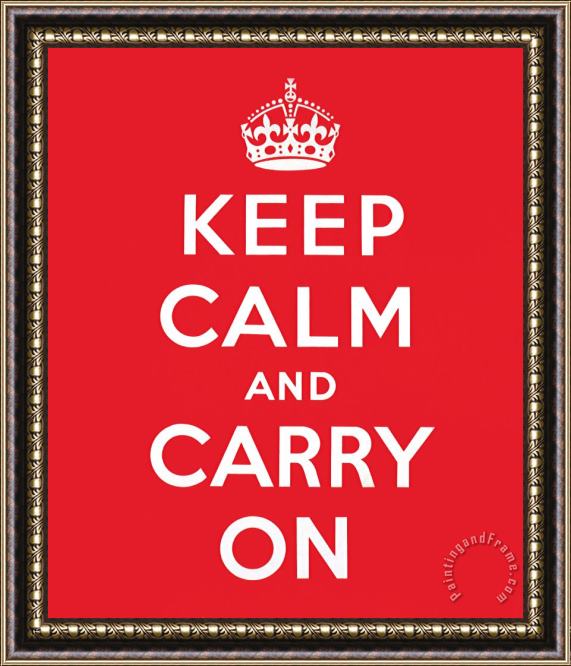 English School Keep Calm And Carry On Framed Painting