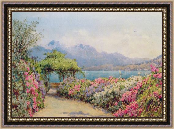 Ernest Arthur Rowe Lake Como from the Villa Carlotta Framed Print