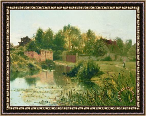 Ernest Parton The Village Pond Framed Painting