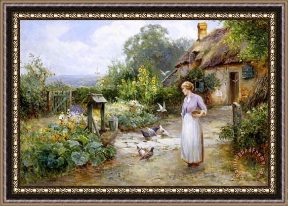 Ernest Walbourn Feeding The Doves Framed Painting