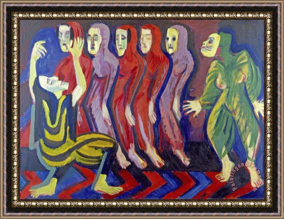 Ernst Ludwig Kirchner Death Dance of Mary Wigman Framed Painting