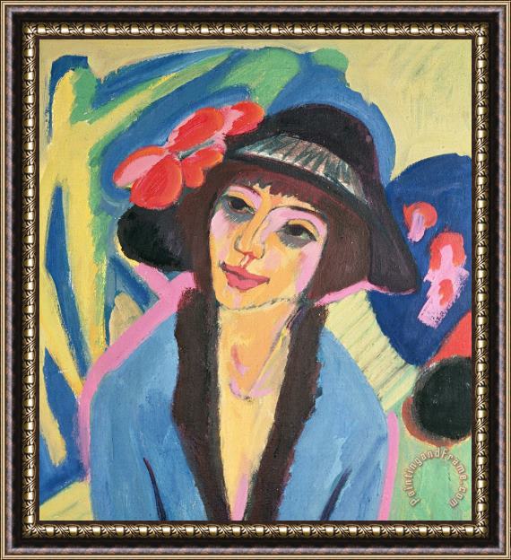 Ernst Ludwig Kirchner Portrait Of Gerda Framed Print