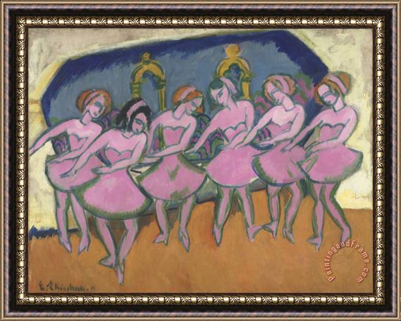 Ernst Ludwig Kirchner Six Dancers (sechs Tanzerinnen) Framed Painting