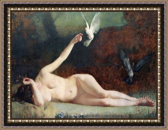 Ernst Philippe Zacharie Woman with Pigeons Framed Print