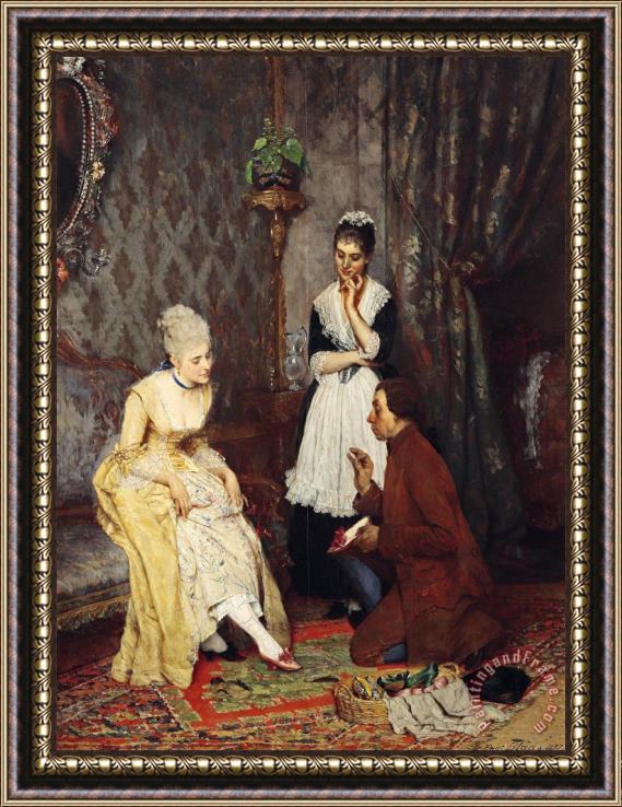 Eugen von Blaas The Perfect Shoe, 1877 Framed Painting