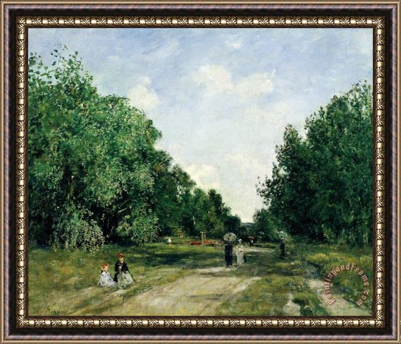 Eugene Boudin Parc Cordier in Trouville Framed Painting