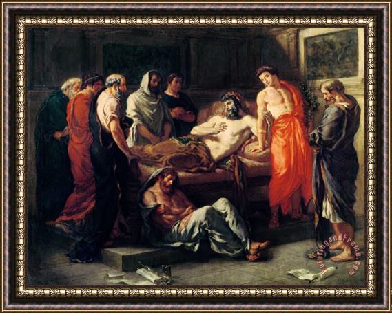 Eugene Delacroix Study for The Death of Marcus Aurelius (121 180) Framed Print