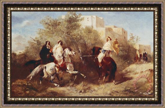 Eugene Fromentin Arab Horsemen Framed Painting