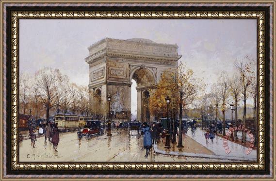 Eugene Galien-Laloue L'arc De Triomphe Paris Framed Painting