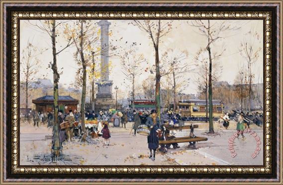 Eugene Galien-Laloue Place De La Bastille Paris Framed Painting