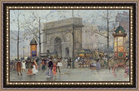 Eugene Galien-Laloue Street Scene In Paris Framed Print