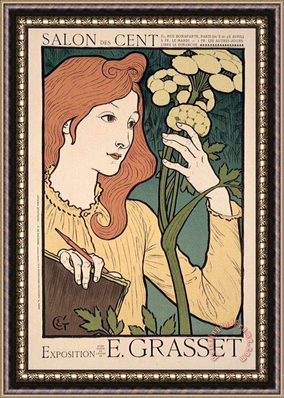 Eugene Grasset Reproduction of a Poster Advertising an Exhibition of Work by Eugene Grasset Framed Painting