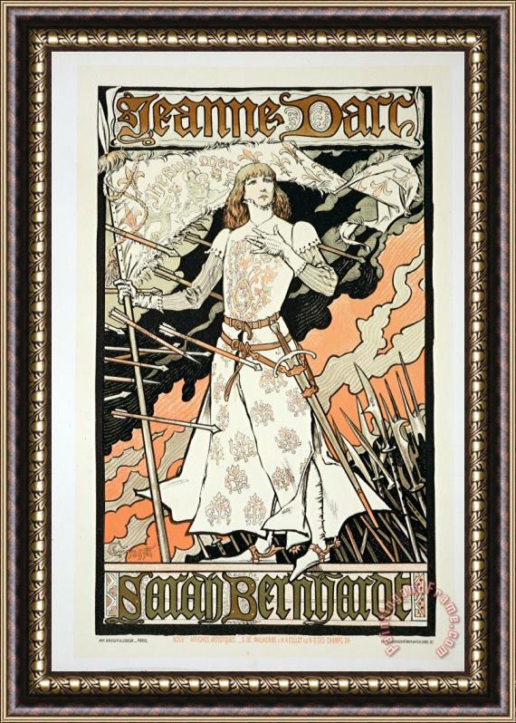 Eugene Grasset Reproduction of a Poster Advertising Joan of Arc Framed Painting