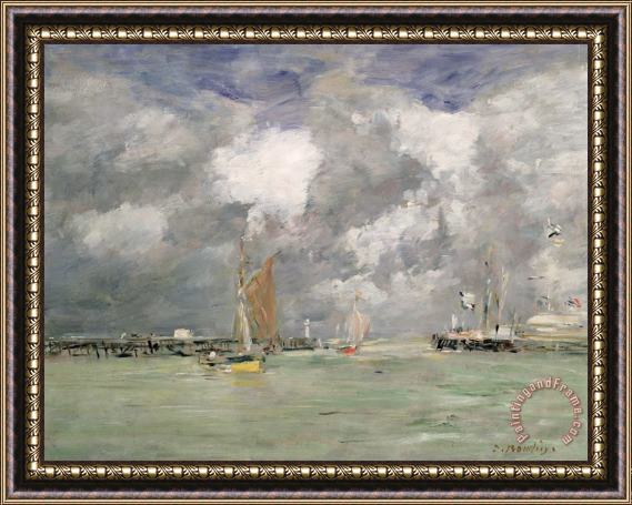 Eugene Louis Boudin High Tide At Trouville Framed Painting