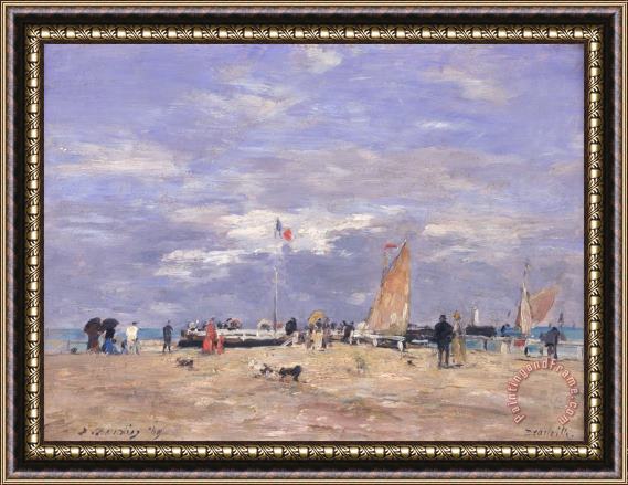 Eugene Louis Boudin The Jetty at Deauville Framed Painting