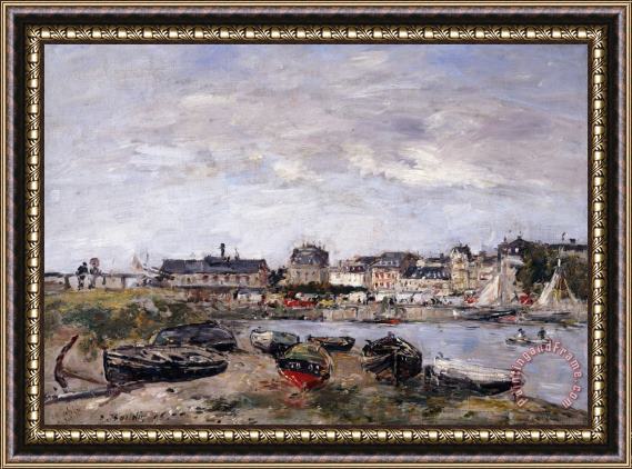 Eugene Louis Boudin Trouville View Toward Deauville On Market Day Framed Print