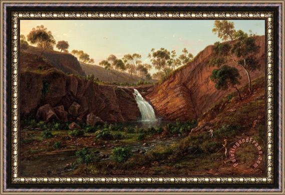 Eugene Von Guerard Waterfall on The Clyde River, Tasmania Framed Print