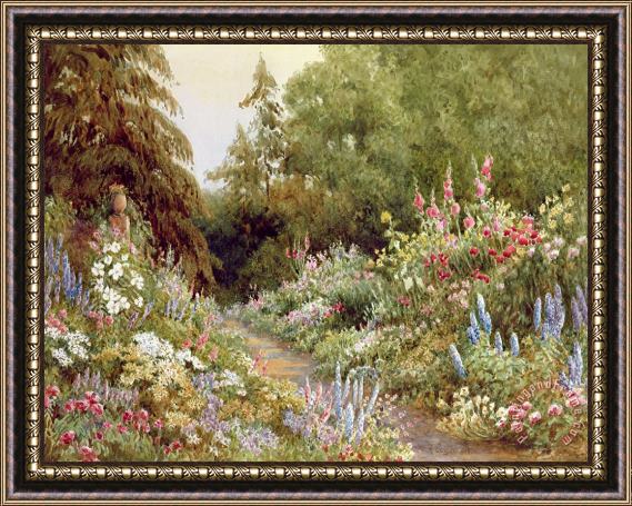 Evelyn L Engleheart Herbaceous Border Framed Painting