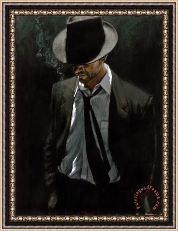 Fabian Perez Man in Black Suit III Framed Print