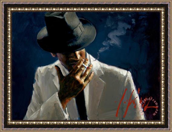 Fabian Perez Marcus in White II Framed Painting