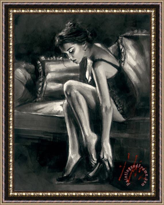 Fabian Perez Study for Blue And Red III Framed Painting