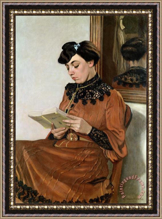 Felix Edouard Vallotton Woman Reading Framed Painting