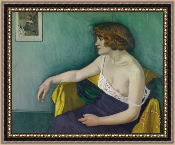 Felix Edouard Vallotton Young Woman Seated In Profile Framed Print