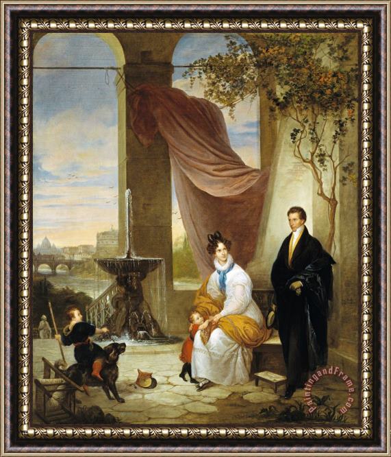 Ferdinando Cavalleri Charles Izard Manigault And His Family in Rome Framed Painting