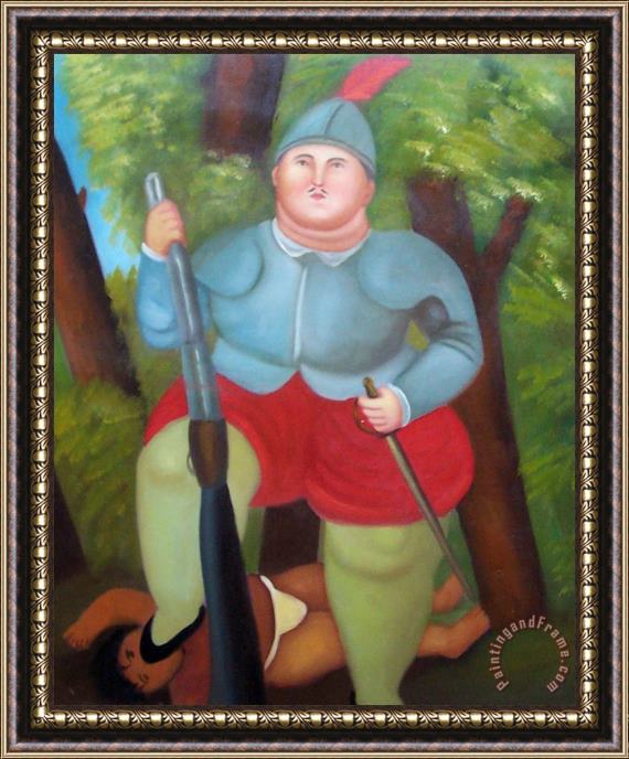 Fernando Botero El conquistador Framed Painting