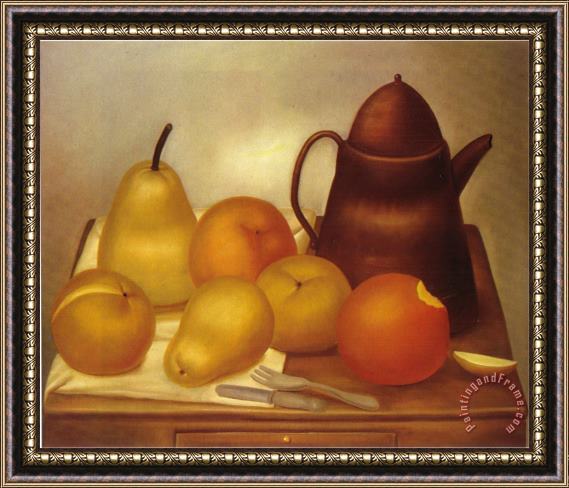 fernando botero Still Life with Coffee Pot Framed Painting