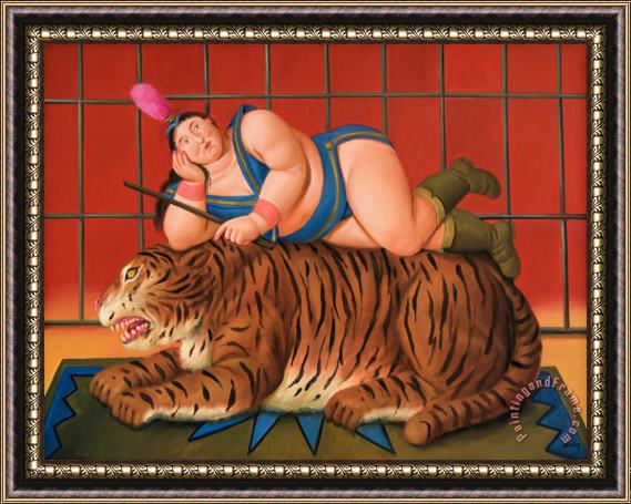 Fernando Botero Trainer with Tiger, 2007 Framed Print